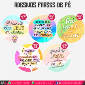 Adesivos com Frases de Fé Adesivo couche 115 grs     