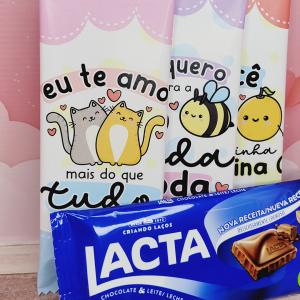 Adesivos para Barra de Chocolate 90 grs - Dia dos Namorados Colors Adesivo couche 115 grs     