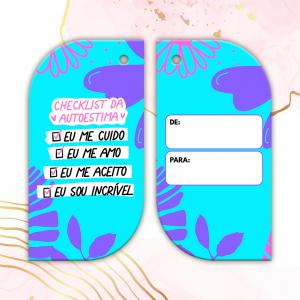 Tag de Roupa Folha Dia Das Mulheres 4,4 x 8,5 cm com furo Couche 300 grs     