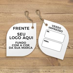 Tag Mini Folha 5x4.5 cm com furo Couche 300 grs     